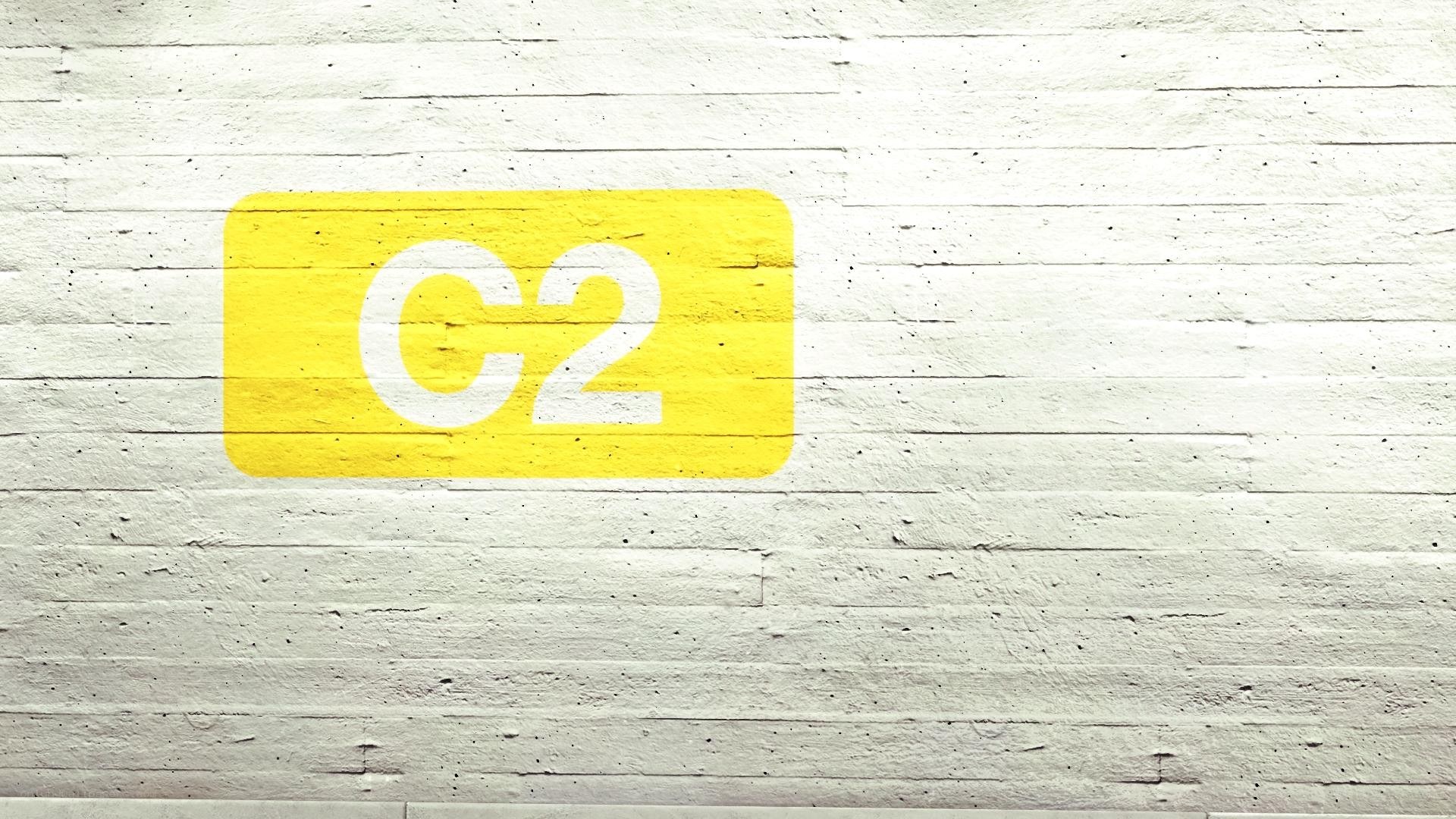 C2 sign on white wall