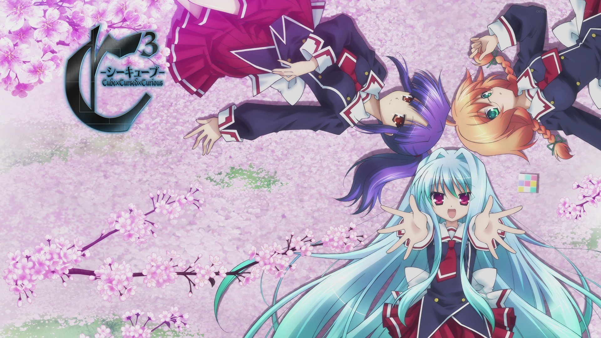 C3 anime characters in cherry blossoms