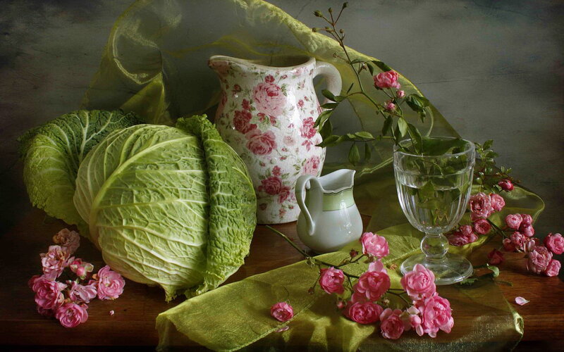 Cabbage and Flowers