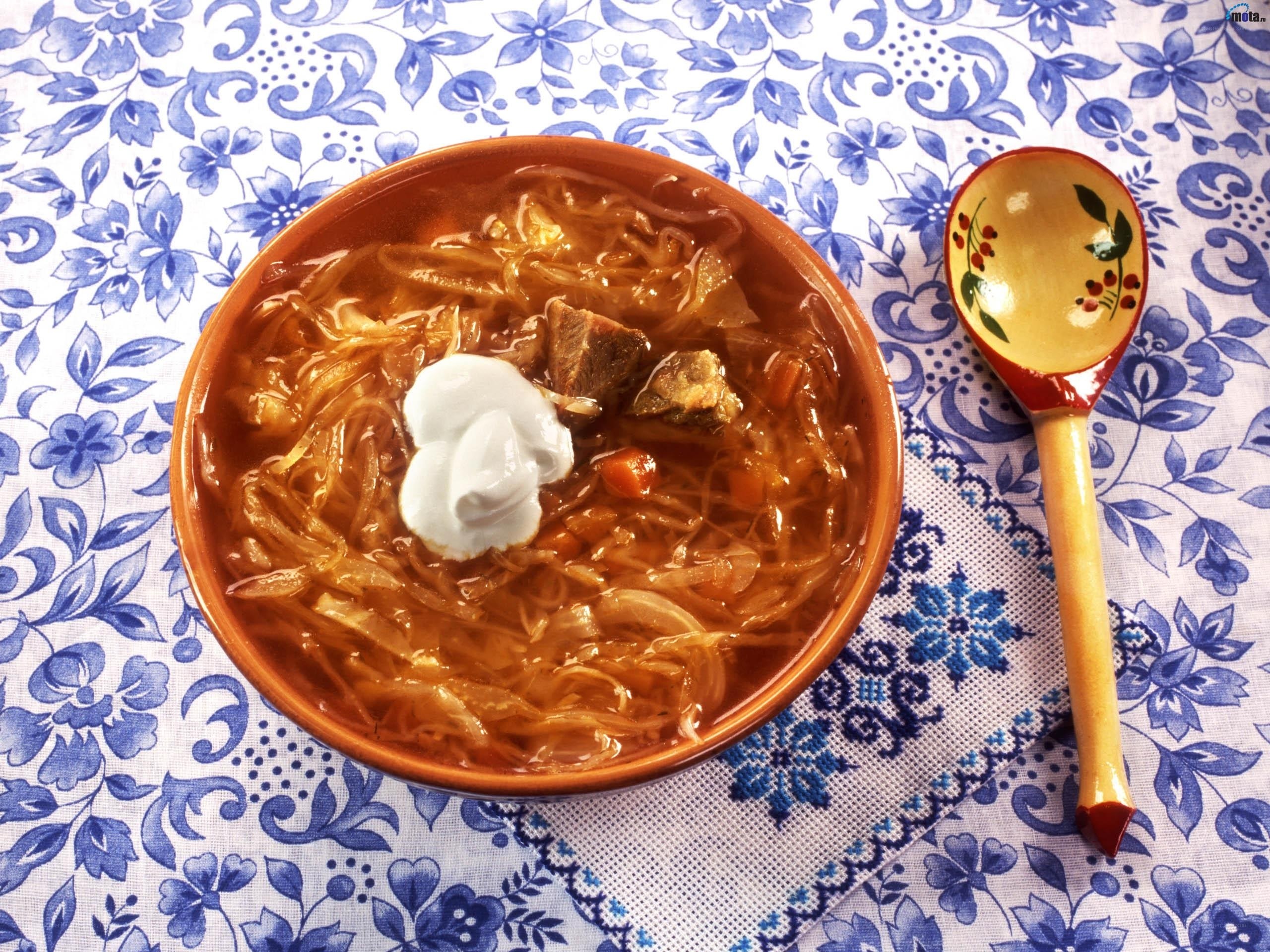 Cabbage soup with sour cream
