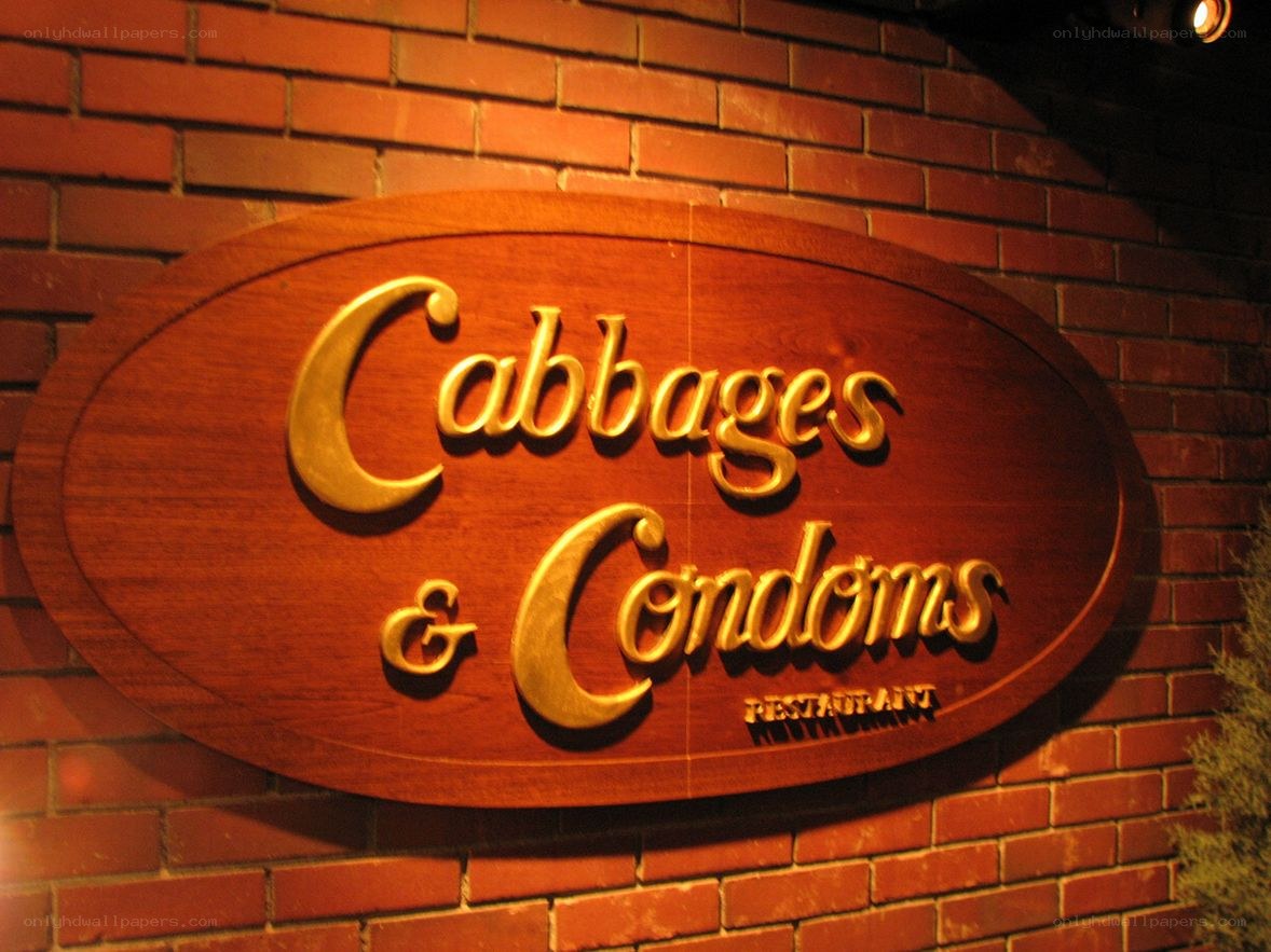 Cabbages & Condoms restaurant sign