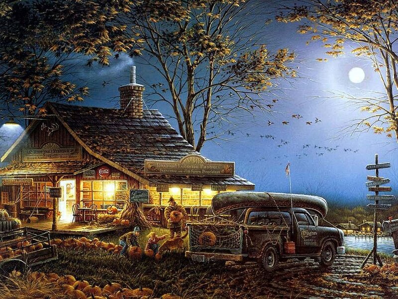 Cabin at Night