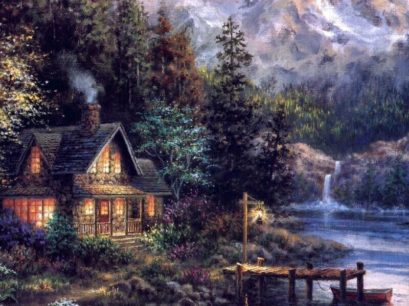 Cabin by a Lake — Brown