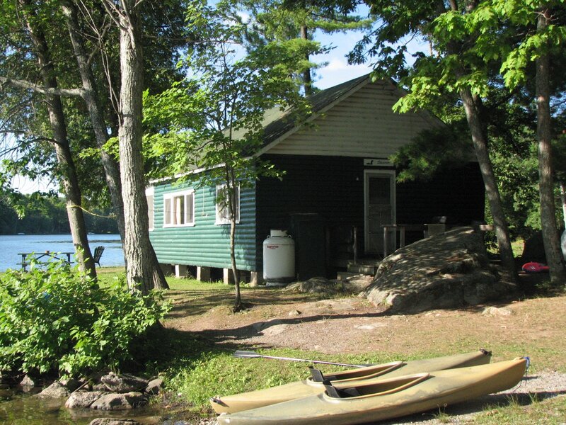 Cabin by a Lake — Green, Serene, Afternoon, Photograph