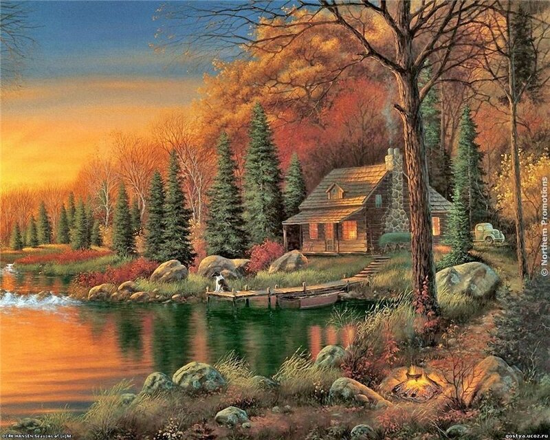 Cabin by a Lake — Orange