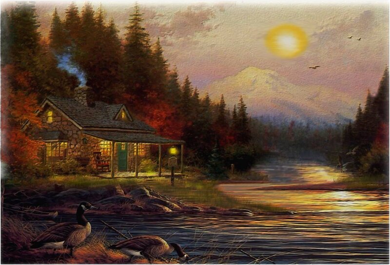 Cabin by a Lake — Yellow