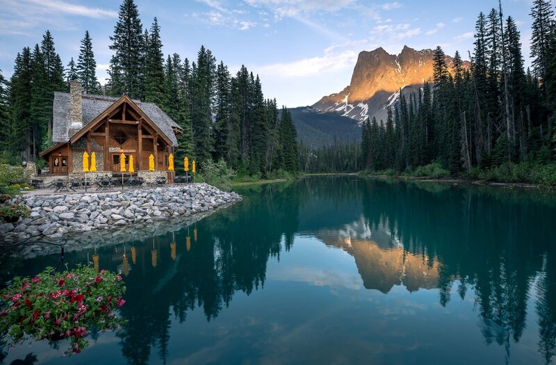 Cabin by Lake — Blue