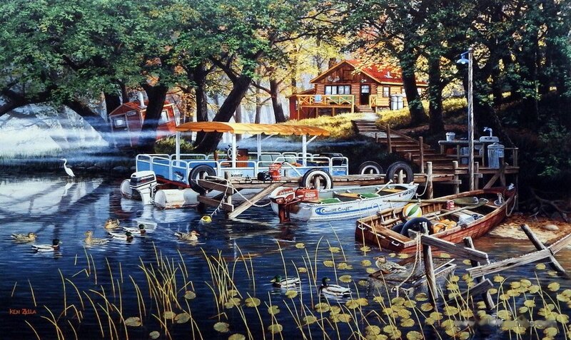 Cabin by Lake with Boats