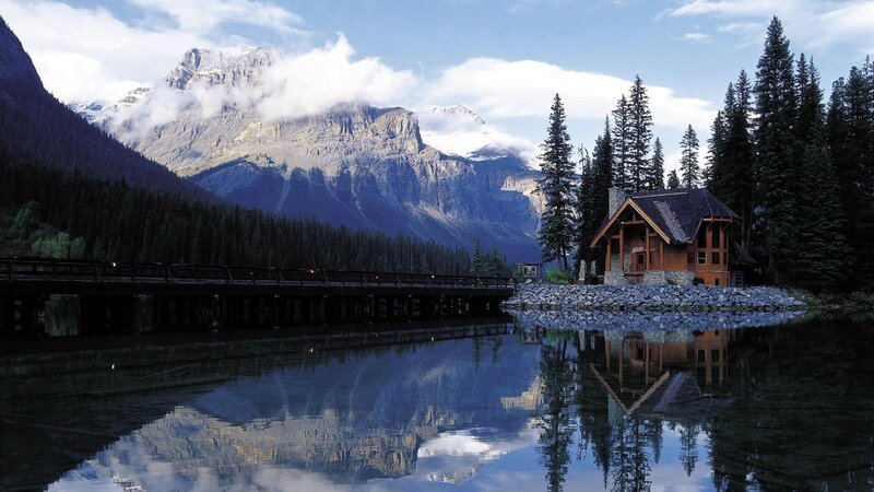 Cabin by Mountain Lake