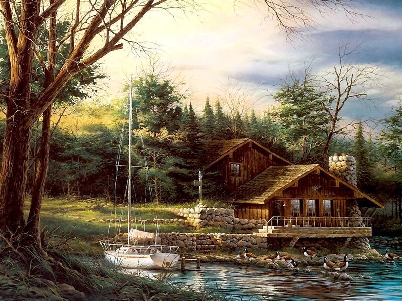 Cabin by the Lake — Brown