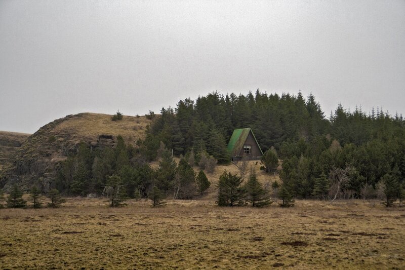 Cabin in a forested hill