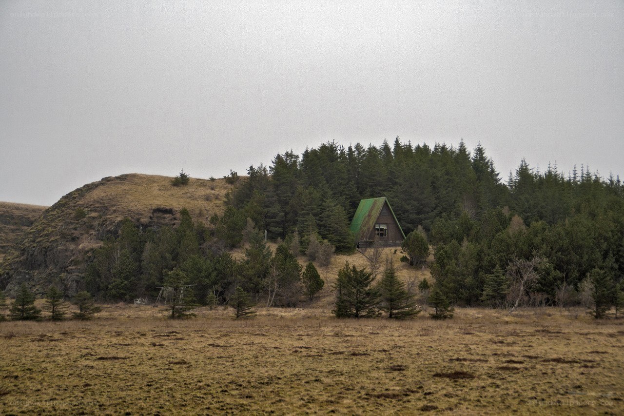 Cabin in a forested hill