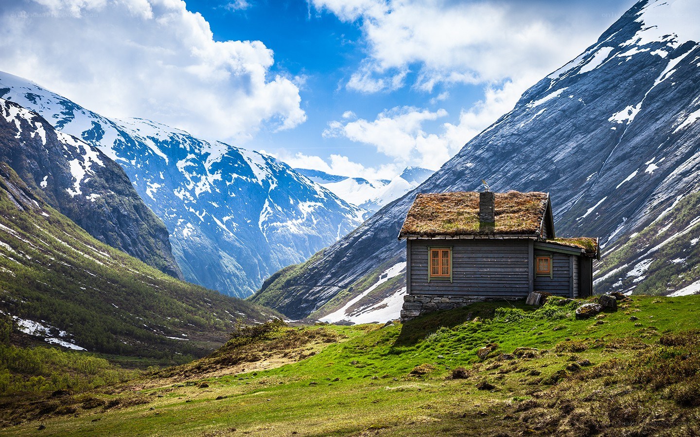 Cabin in a mountain valley