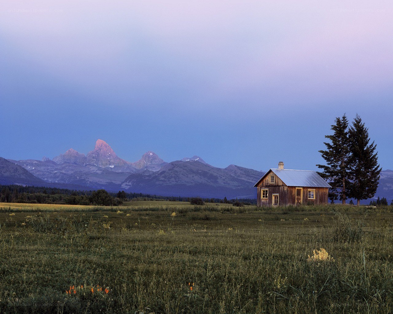 Cabin in a mountain valley