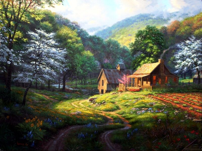Cabin in a Valley — Green