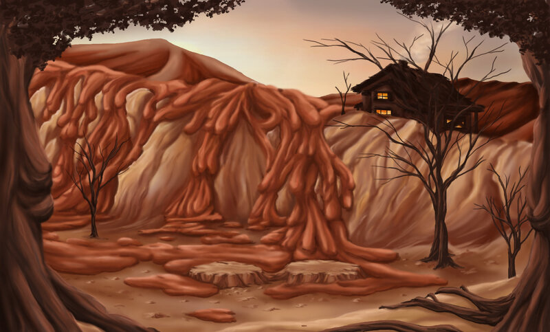 Cabin in Desert Canyon