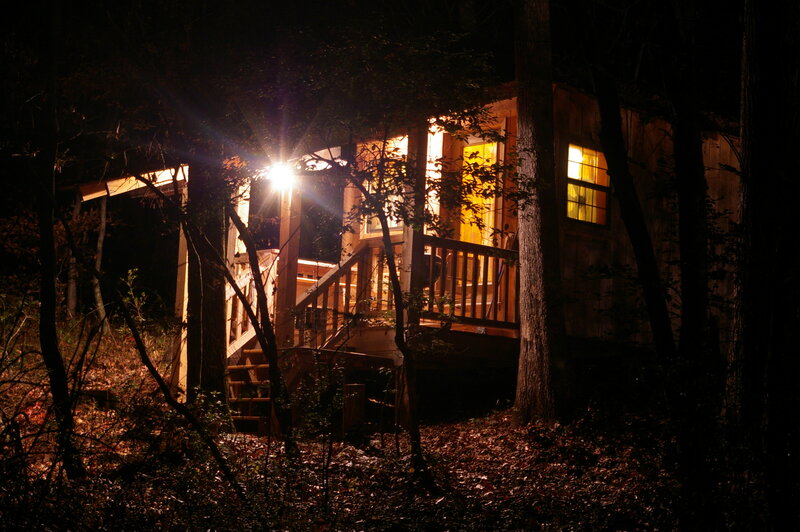 Cabin in Forest — Black, Dark