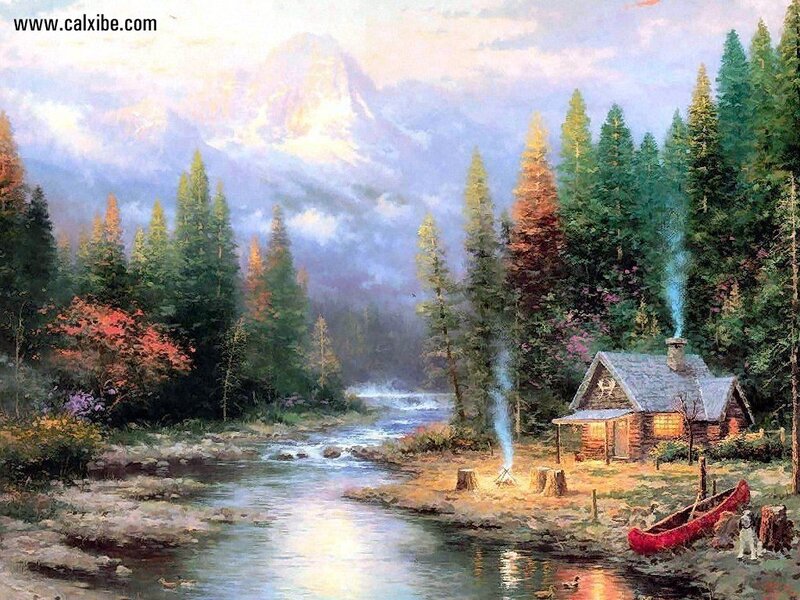 Cabin in Forest by River