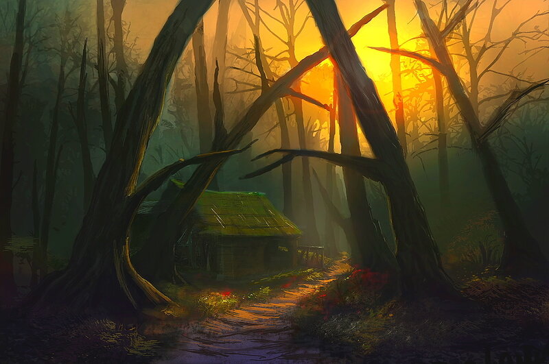 Cabin in Forest — Yellow