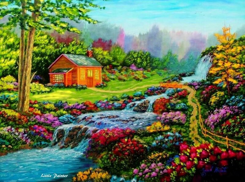 Cabin in Garden Landscape