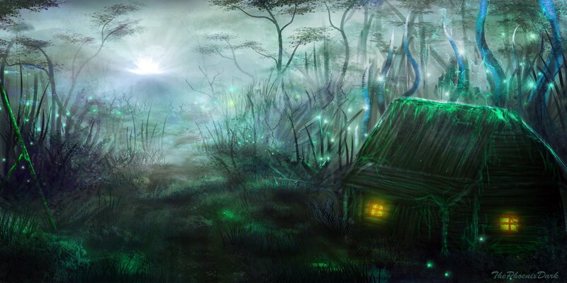 Cabin in Mystical Forest
