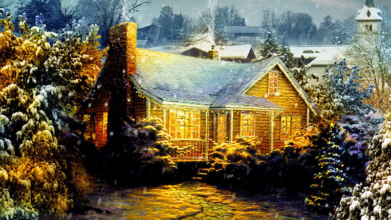 Cabin in Snow — Yellow