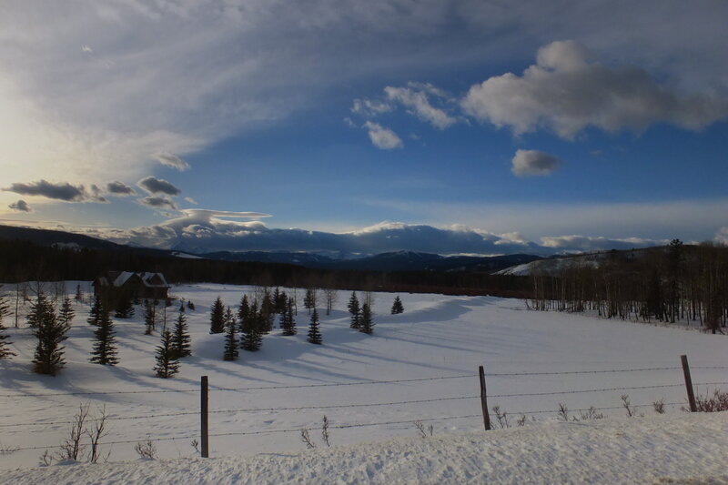 Cabin in Snowy Field — White, Serene, Winter