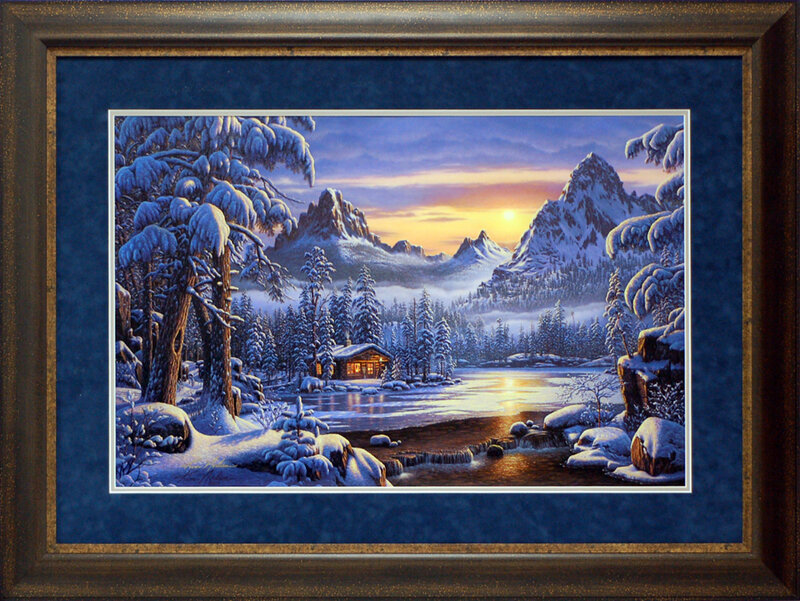 Cabin in Snowy Mountains — Blue