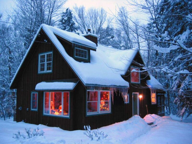 Cabin in Winter — White