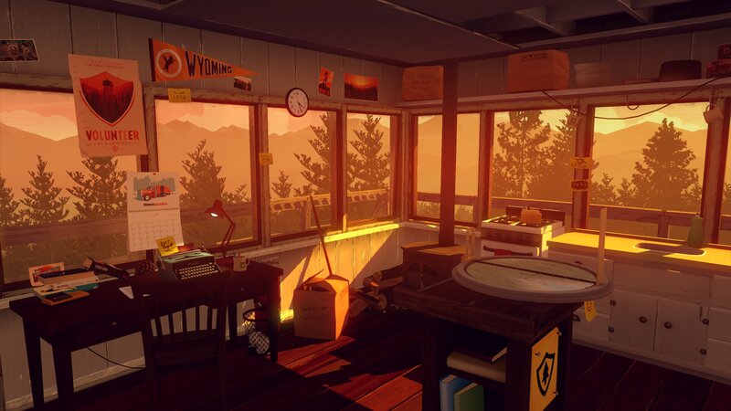 Cabin Interior at Sunset