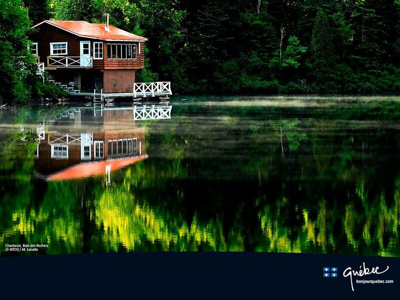 Cabin on a Lake — Green, Serene
