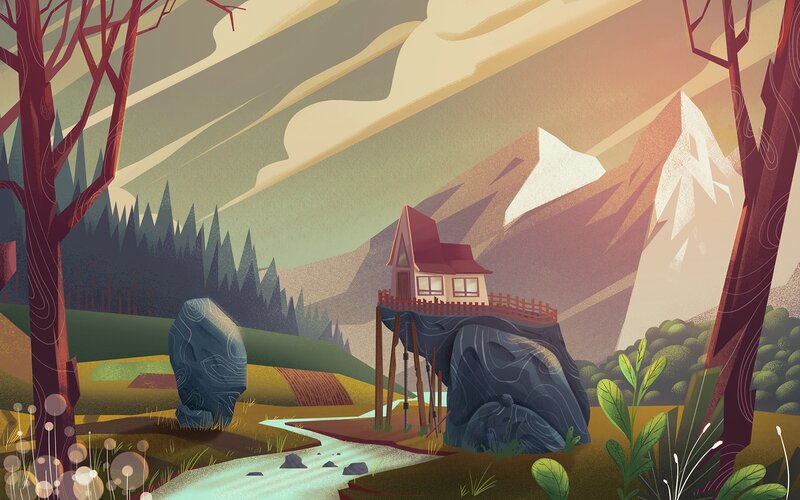 Cabin on a Rock
