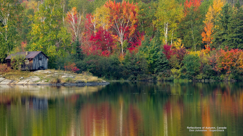 Cabin on Lake Shore — Red