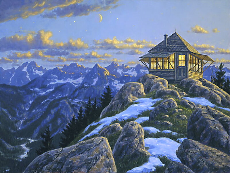 Cabin on Mountain Peak