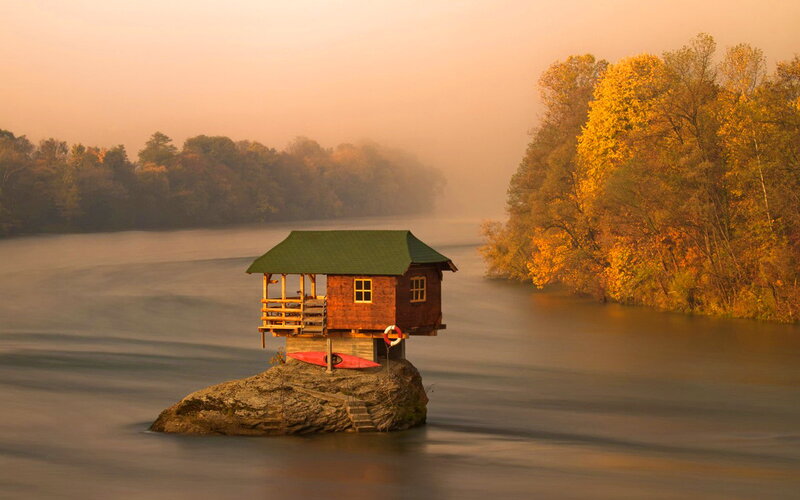 Cabin on Rock Island — Orange