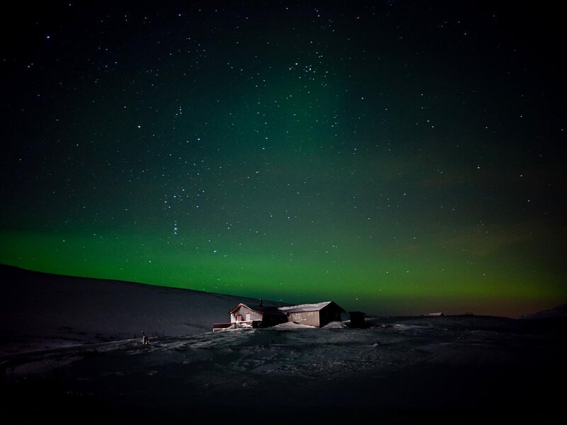 Cabin under Aurora — Green