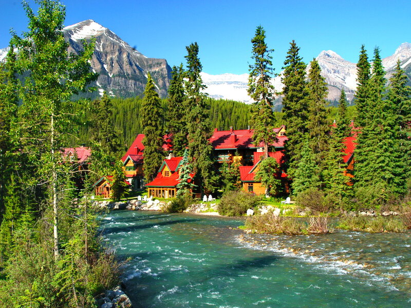 Cabin Village by River