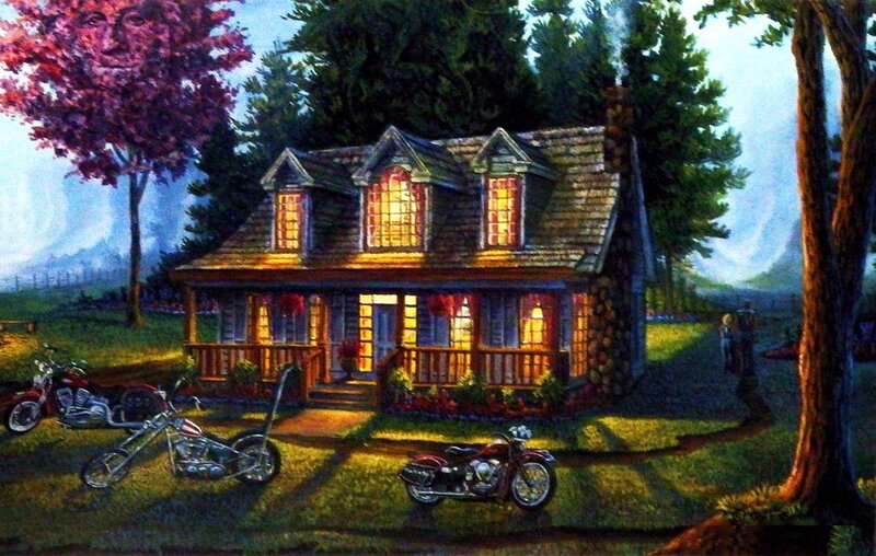 Cabin with Motorcycles
