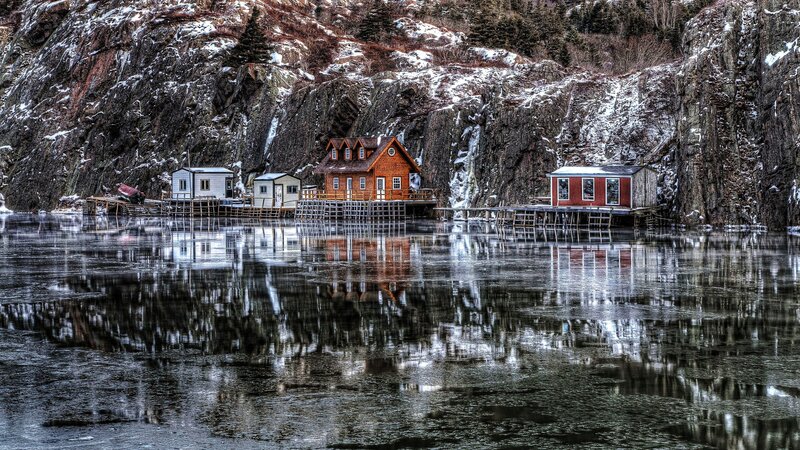 Cabins on a Frozen Shore