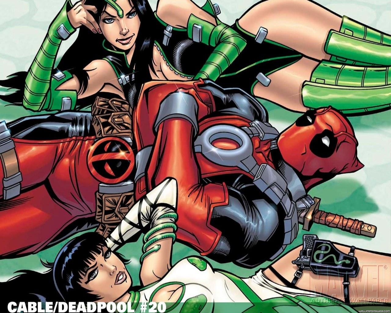 Cable and Deadpool comic art