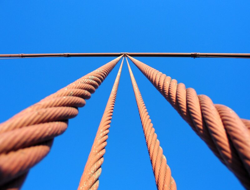 Cable bridge from below