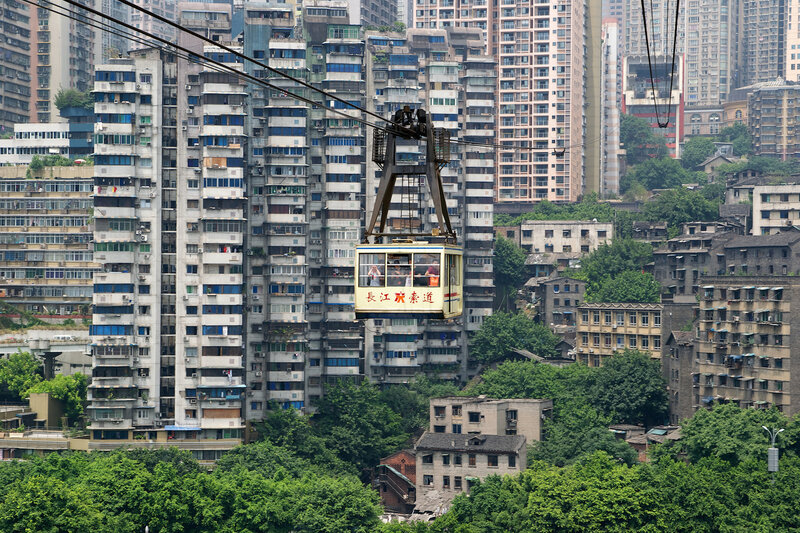 Cable Car in City