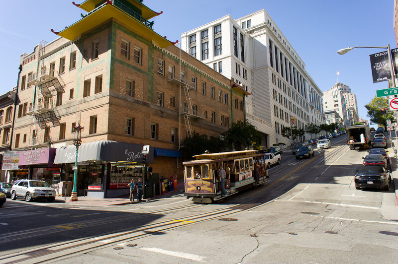 Cable Car on Street — Brown