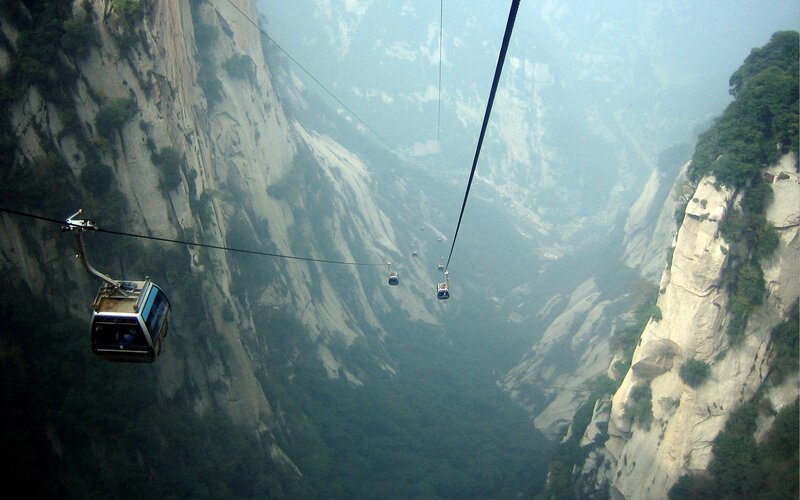 Cable Cars over Mountain