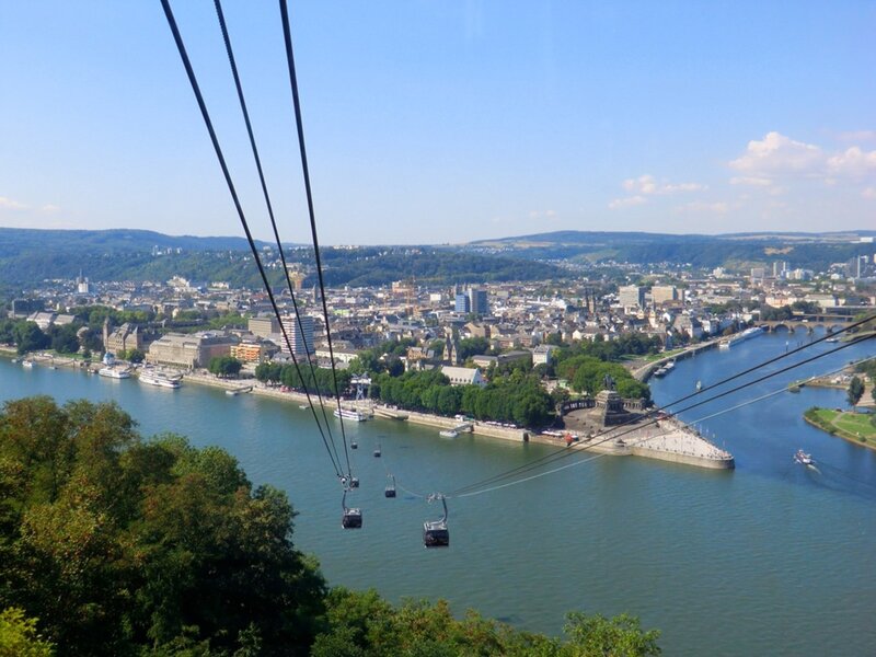 Cable Cars over River