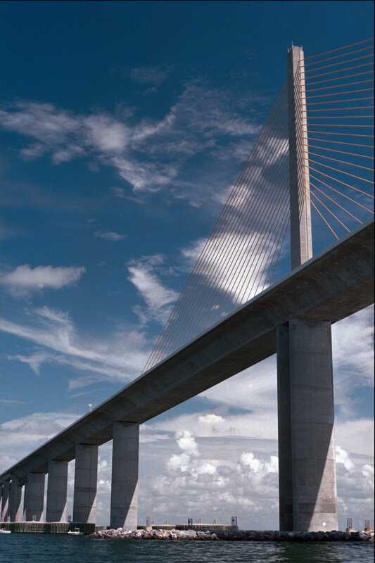 Cable-stayed Bridge — Blue, Dramatic, Afternoon, Photograph, Sky
