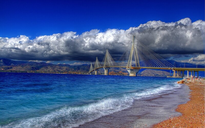 Cable-stayed Bridge — Blue, Dramatic, Afternoon, Photograph