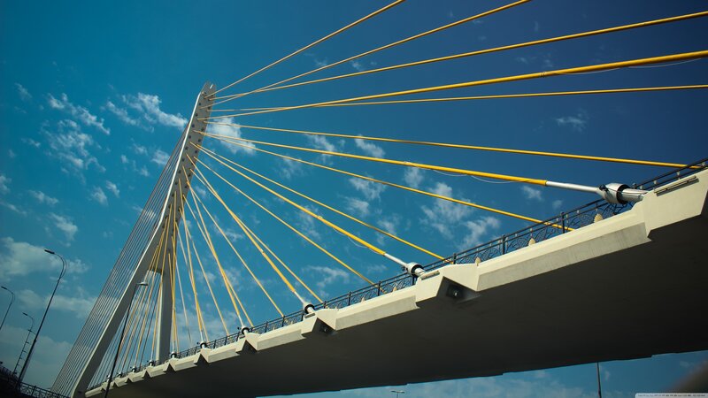 Cable-stayed Bridge — Blue, Dramatic, Afternoon