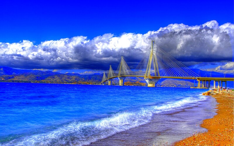 Cable-stayed Bridge — Blue, Dramatic
