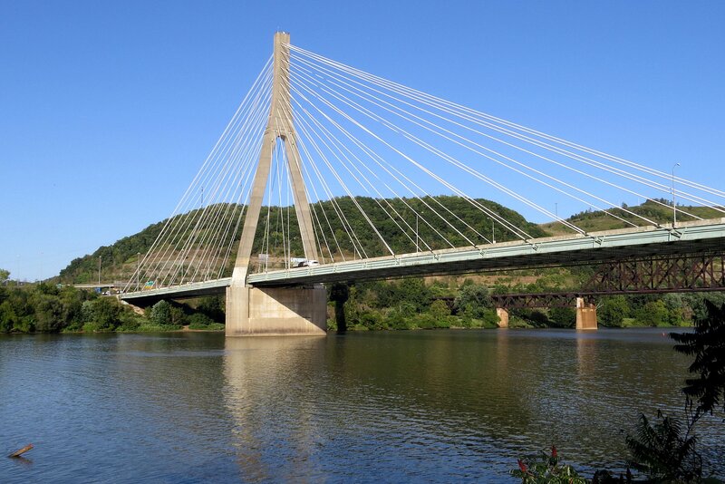 Cable-stayed Bridge — Blue, Serene, Afternoon, Photograph, River